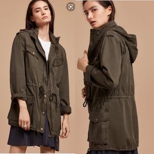 Aritzia Olive Green Hooded Utility Jacket